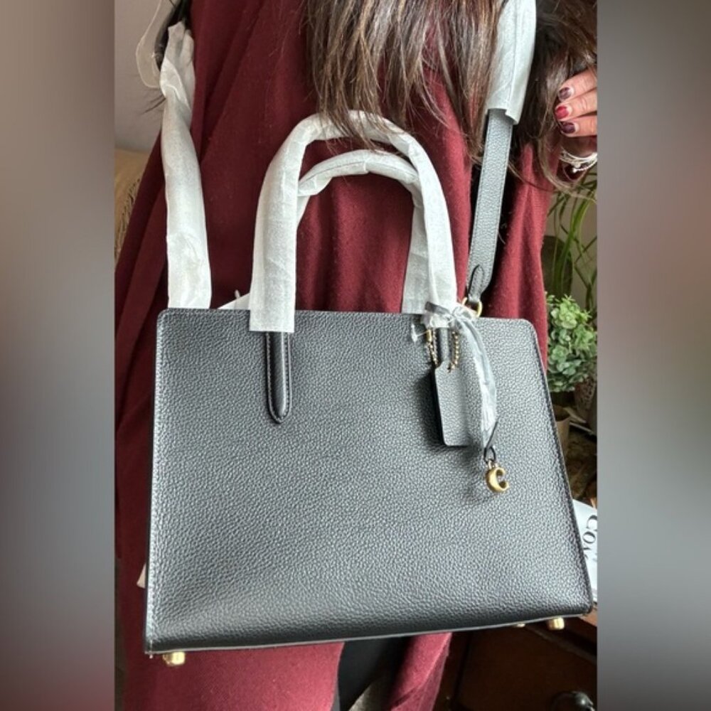 Authentic COACH 1941 pebbled leather 3 compartments 2way zip Satchel/Crosby - Picture 2 of 16